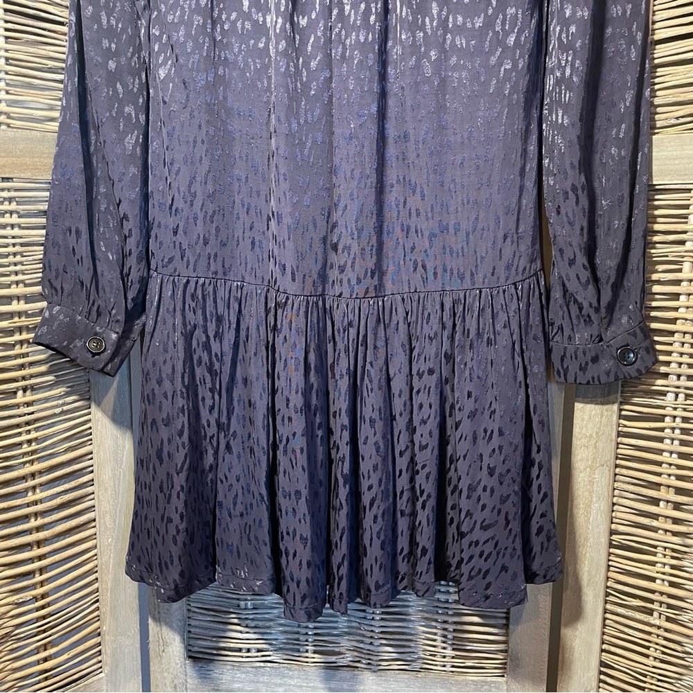 Satin Ruffle Mini Button Down Dress - size Small - Picture 9 of 12